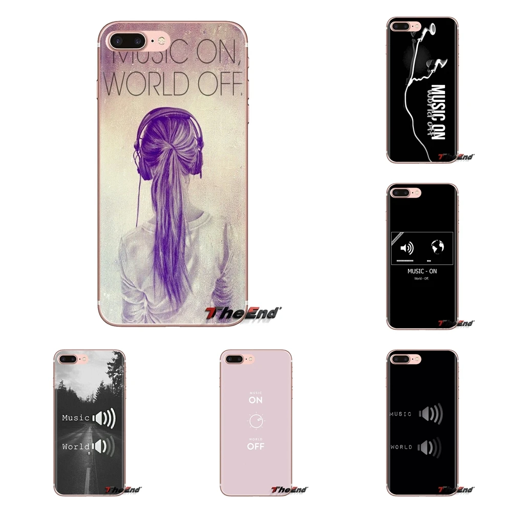 music on world off For iPod Touch Apple iPhone 4 4S 5 5S SE 5C 6 6S 7 8 X XR XS Plus MAX Transparent Soft Cases Covers |