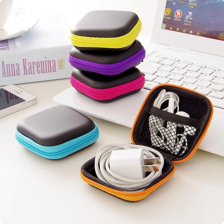 10 pcs lot Random color MINI Clip Holder Clip Dispenser Desk Organizer Bags Headphones Earphone Cable Earbuds Storage Pouch bag