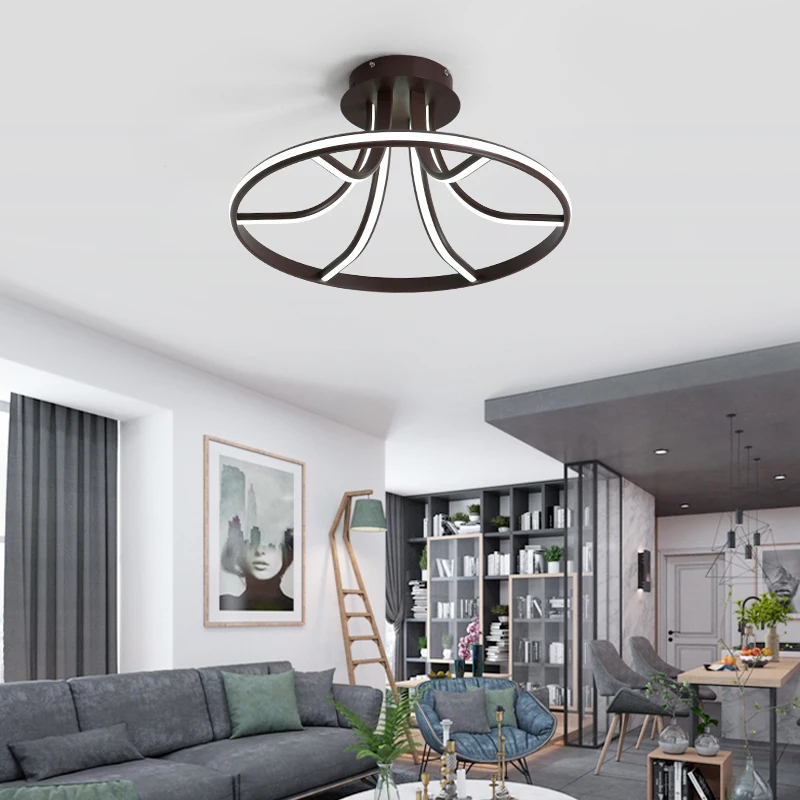 

VEIHAO Modern Led Ceiling lights in White or Coffee Finish 85-265V Home Deco Ceiling Lamp Fixtures For Restaurant Master Bedroom