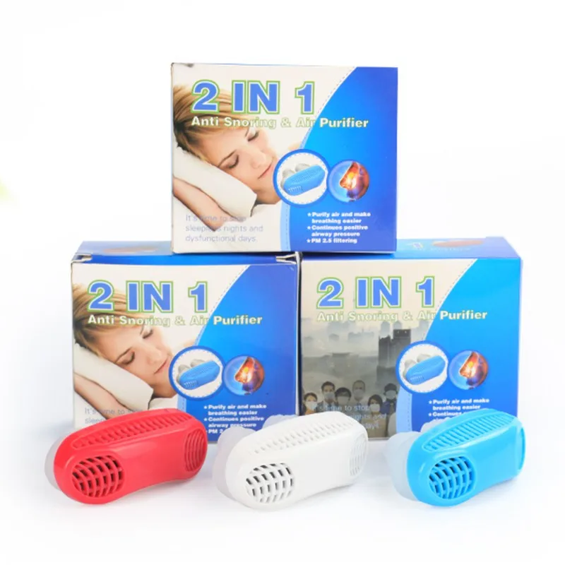 

2 in 1 Anti Snoring Air Purifier Nose Breath Apparatus Stop Snoring Device Soft Silicone Combination Clean Air Sleep Aid MP0128