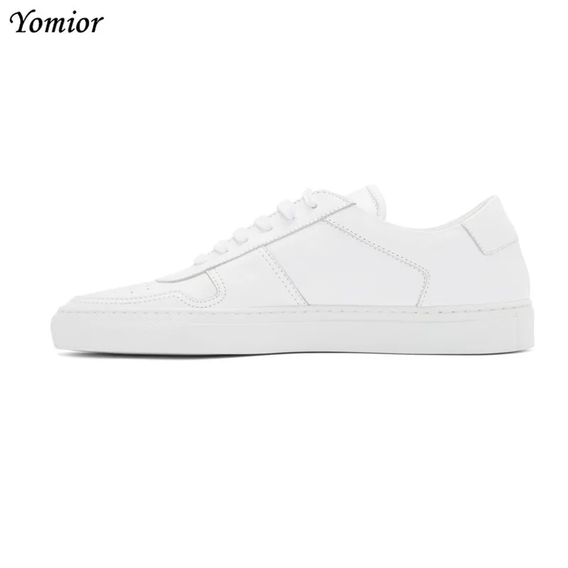 Yomior/брендовая мужская обувь ручной работы в британском стиле из натуральной кожи; удобные модные дизайнерские кроссовки; Осенние повседневные белые лоферы на плоской подошве