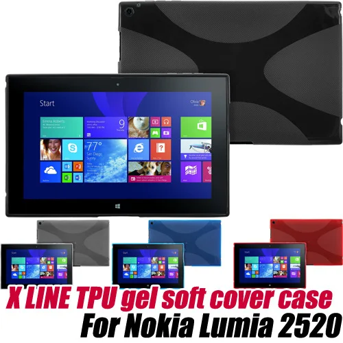 

X Line TPU Gel Skin Cover soft Case for nokia lumia 2520,Free Shipping