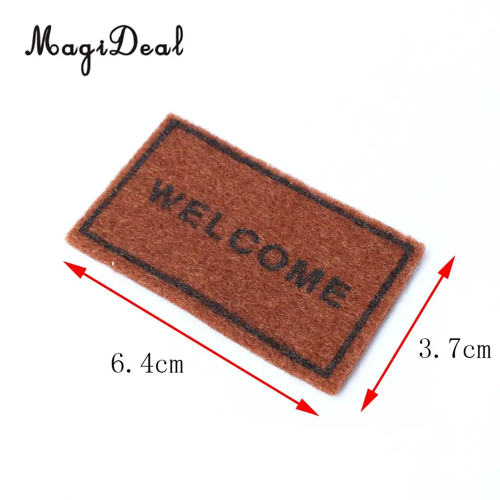 MagiDeal 1Pc 1/12 Scale Brown Cloth Floor Rug Cover Carpet for Dollhouse Miniature Bedroom Bathroom Livingroom Front Door Decor