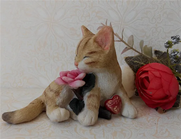 Cat Figures Resin toys car home office decoration gfits 5 styles - C