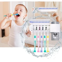 Зубная паста стерилизатор uv зубная щетка с дозатором-держатель с креплением Семья настенный держатель для ванной комнаты бытовой Non-удар личная гигиена