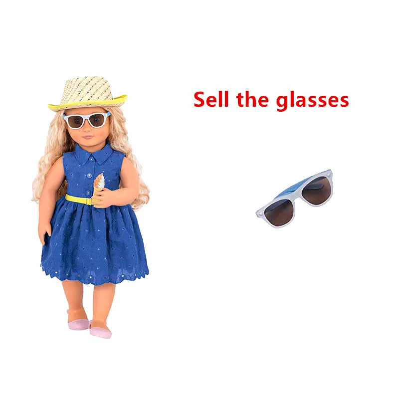 15 стилей кукла в очках интимные аксессуары Boneca нашего поколения светло голубой одежда заплыва очки подходят 1" девушка Кукла Одежда - Цвет: blue sunglasses