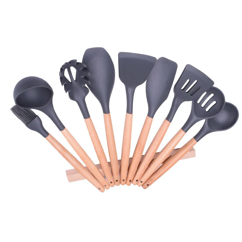 8pcs/set 9pcs/set Wood Kitchen Tools Utensils Cook Utensil Food Grade Silicone Cookware Spaghetti Spoon Shovel Spatula Ladle 8pcs/set 9pcs/set Wood Kitchen Tools Utensils Cook Utensil Food Grade Silicone Cookware Spaghetti Spoon Shovel Spatula Ladle