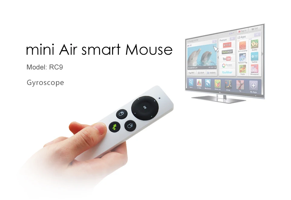 Measy RC9 Мини Handheld 2,4G Беспроводной гироскоп Fly Air Мышь удаленного Управление для ПК Android ТВ Box Smart ТВ
