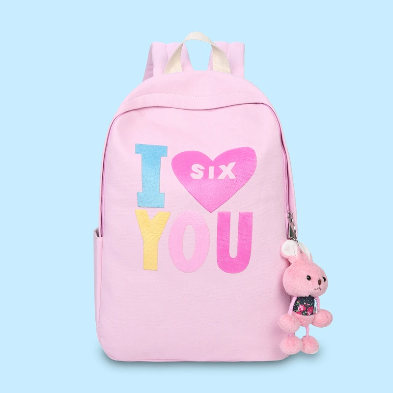 

Canvas shoulder bag Korean version of small fresh book bag campus princess girl cute children travel backpack birthday gift