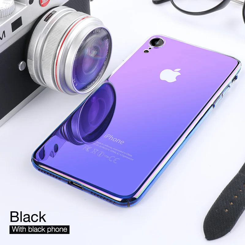 Funda de lujo de Aurora De CAFELE para iPhone Xr XS Max XSMax X 10 borde suave + funda trasera de PC dura funda de teléfono con gradiente transparente