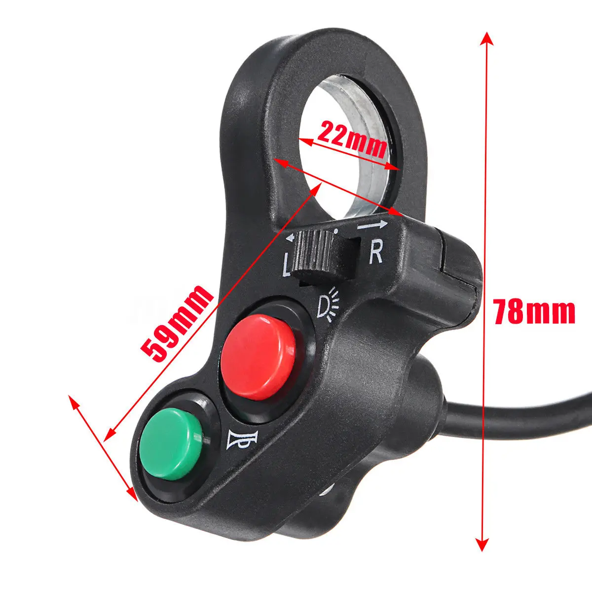 

NEW Motorcycle 3in1 Head/Turn Signal Light/Horn ON-OFF Switch Handlebar Button
