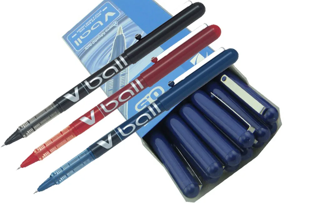 

12x Gel Liquid Ink pens 0.5mm V BALL Original Japan PILOT BL-VB5 Roller Ball Pen 4 colors to choose Free Shipping