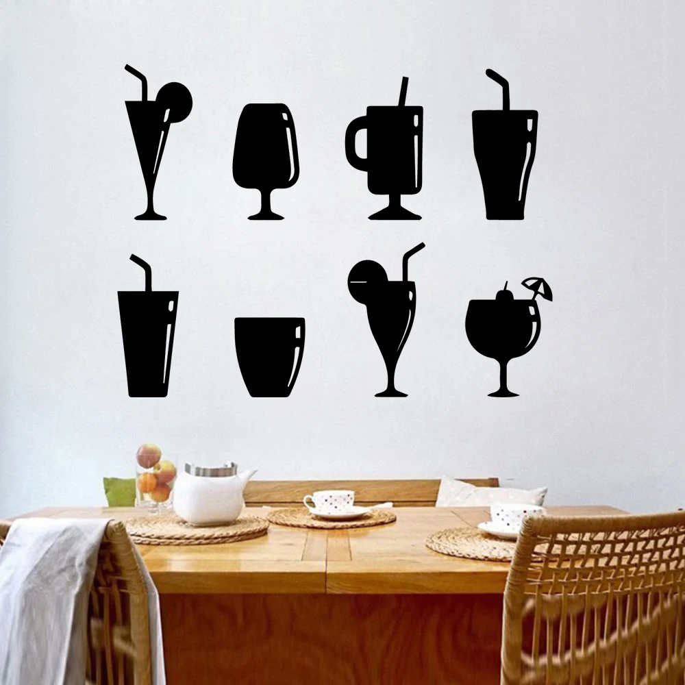 

Modern Bar cup Home Decoration Accessories Waterproof Wall Decals Home Party Decor Wallpaper