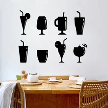 Modern Bar cup Home Decoration Accessories Waterproof Wall Decals Home Party Decor Wallpaper