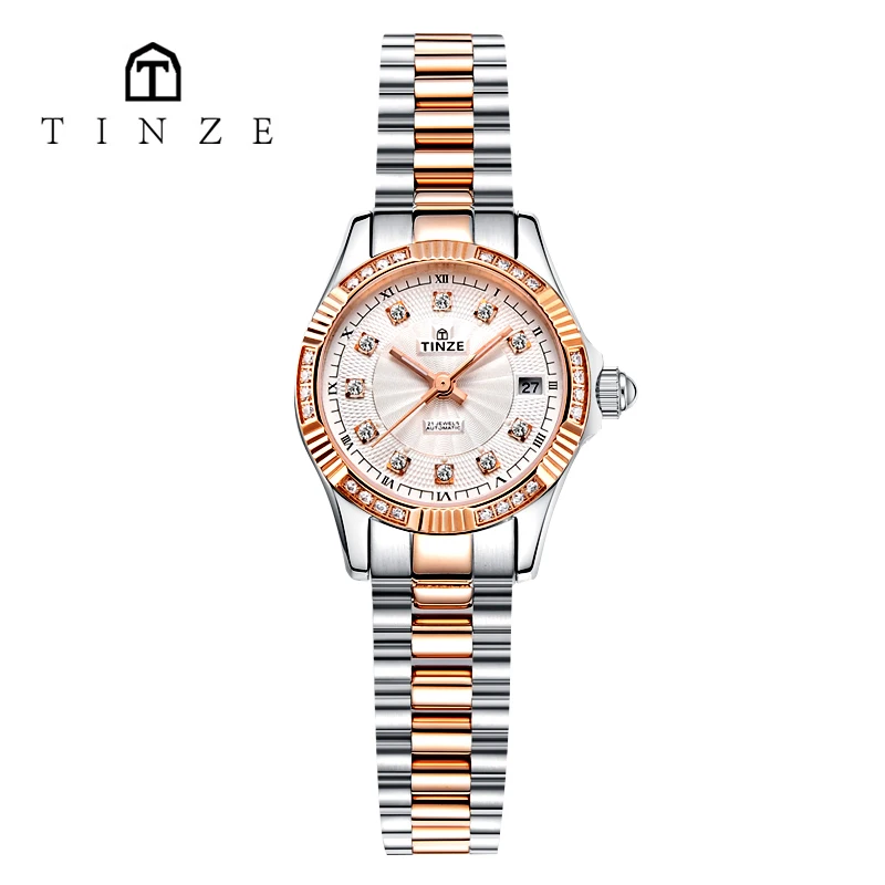ساعات يد ميكانيكية للنساء من montres autoatiques de luxe pour ساعات يد ميكانيكية للنساء من mecanique dames uurwerken ماسية montre فام strass|ساعات نسائية| -