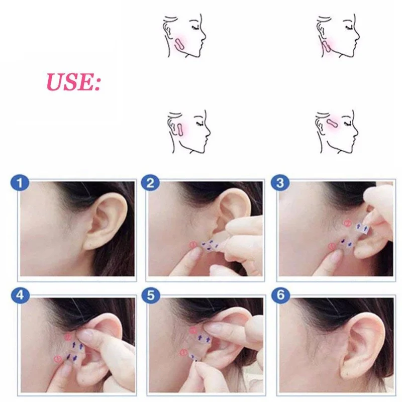 

40 Pcs/Set InvisibleThin Face Artifact Stickers Facial Line Wrinkle Sagging Skin V-Shape Face Lift Tape Scotch Face Lift Tool