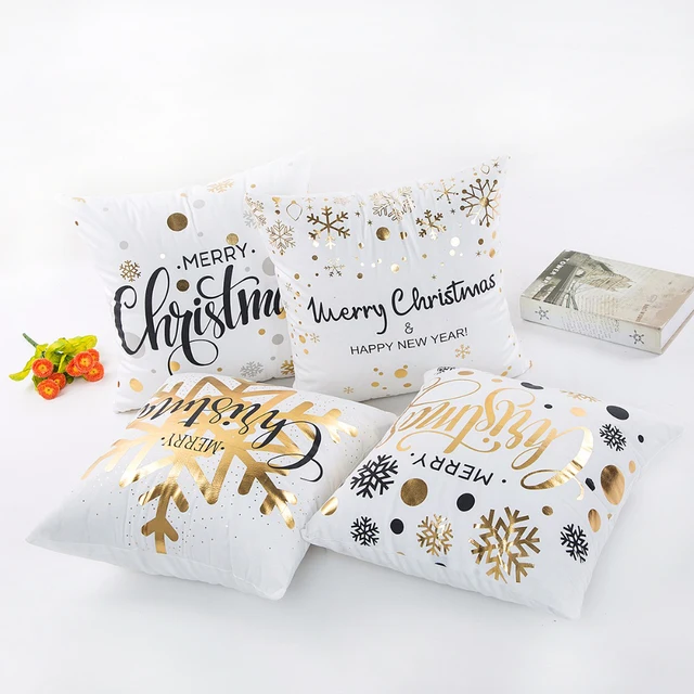 Frigg Merry Christmas Cushion Cover Gold Pillow Covers Christmas Classy Decorated Pillow Cases Frigg Merry Christmas Cushion Cover Gold Pillow Covers Christmas Classy Decorated Pillow Cases