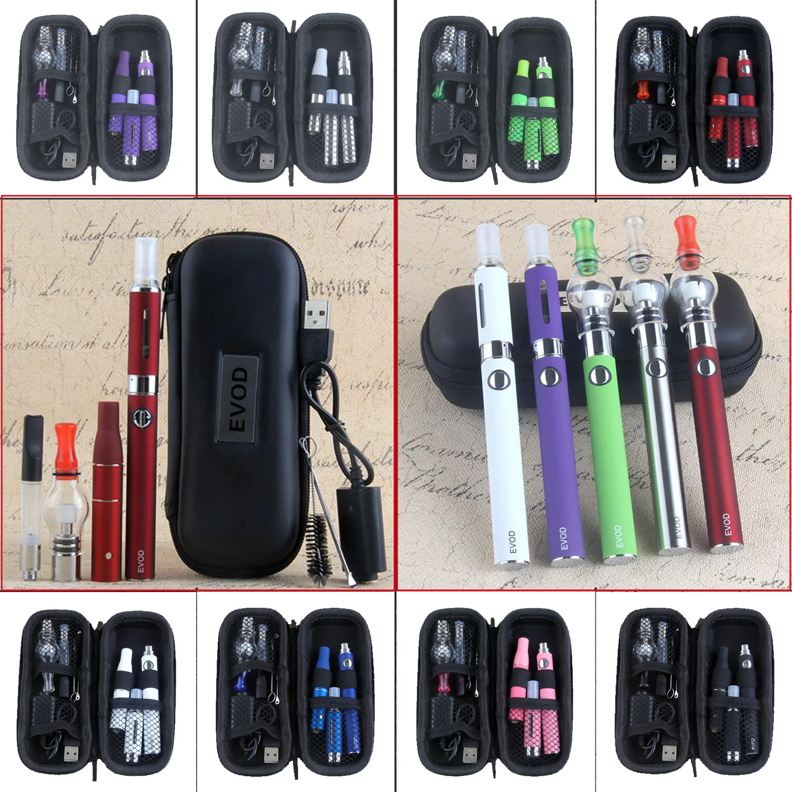 

1100mAh 4 in1 Vaporizer Dry Herb Mini Kit Dry Herbal Wax Starter Vape Pen Kit