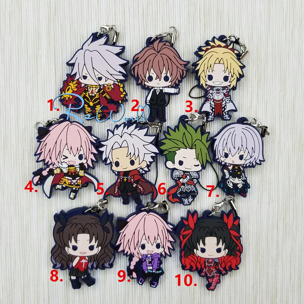 Fate EXTELLA Grand Order FGO Rubber Strap Charm Keychain Saber Gilgamesh Karna