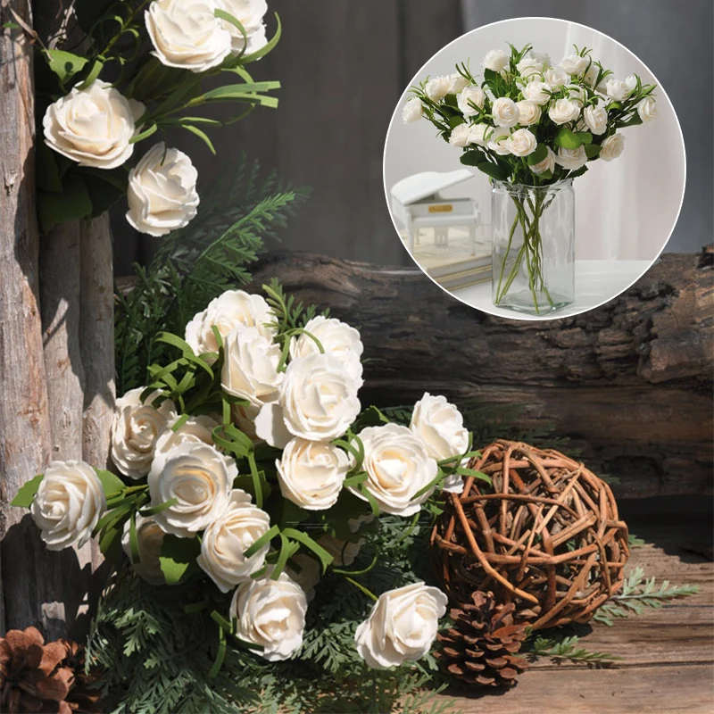SOLEDI PE декоративные розы похожая на настоящую домашний Декор Украшение с цветочным рисунком; модные Искусственные цветы вечерние Dorpshipping