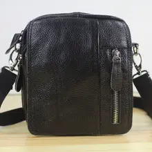Модная новинка Сумки-почтальонки из натуральной кожи мужская кожаная сумка через плечо сумка для отдыха маленькая Повседневная сумка черного цвета M152