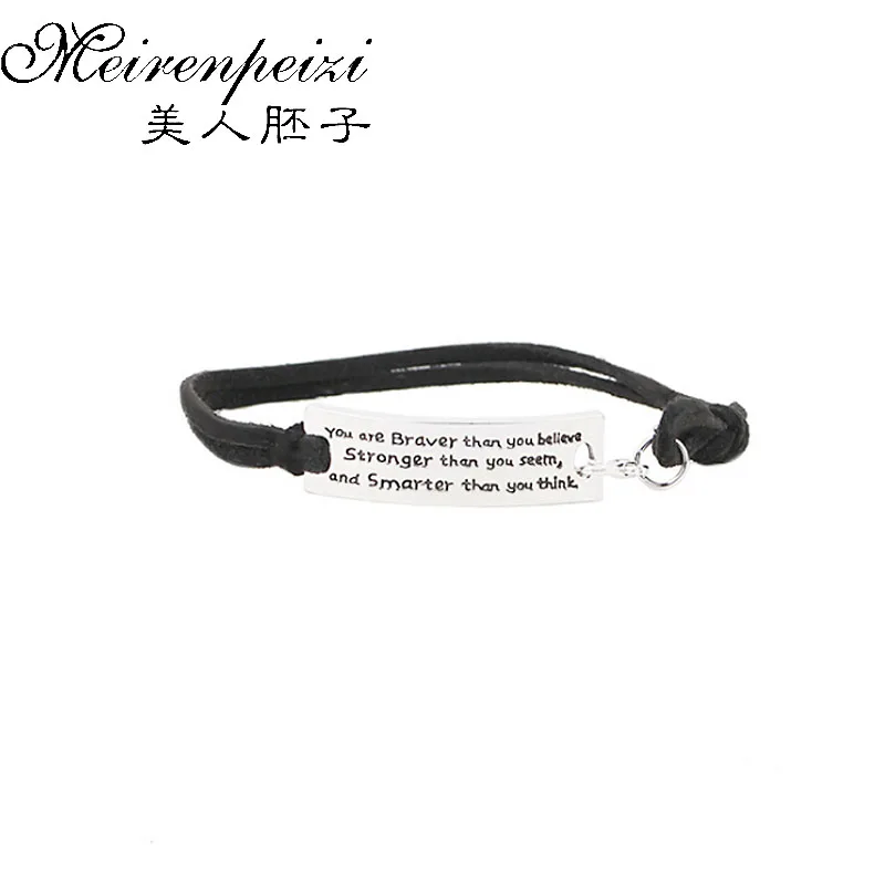 

Inspirational Letters Bracelets"You're Braver Than You Believe...''Friendship Bracelet For Men Woman Free Shipping