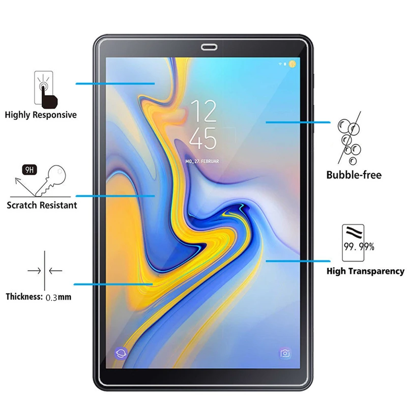 2 шт. Закаленное стекло планшета для Samsung Galaxy Tab A 10 5 2018 Защитная пленка экрана A2 T590