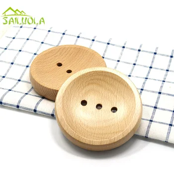 

Japanese Style Light Round Wooden Soap Dish Tray Wood Soap Holder For Shower Bathroom Accessories L10-W10-H2CM