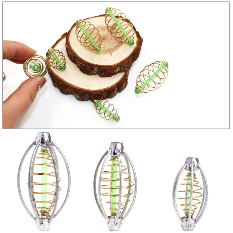 6 Wire Method Carp Fishing Feeder Swim Feeders Spring Lead Sinker 5cm 6cm 7cm 30g 40g 50g fishing feeder carp lead sinker lures bait holder with mould accessory inline outdoor fishing method bait thrower