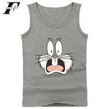 LUCKYFRIDAYF Bugs кролик лето забавный мультфильм тренировки Мужчины/wo Мужчины Повседневная Уличная Фитнес Бодибилдинг майка Топы Плюс Размер