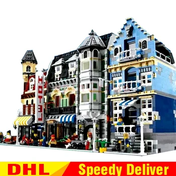 

LP 15002 Cafe Corner LP 15007 LP 15008 European Market City Street Model Building Blocks Bricks Kits LPings Toys