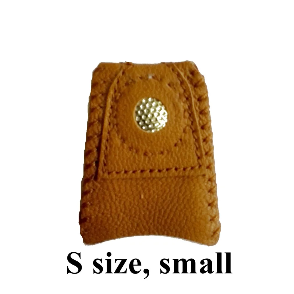 

1pcs small size 2.2(3.3) x 3.8cm Synthetic Leather Coin Thimble With Metal Tip DIY Sewing Tool Handmade Needlework supplies plus