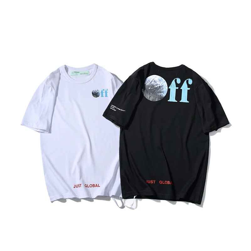 

19ss Off-White C/O VIRGIL ABLOH Environmental protection Earth Men/Women Lovers Cotton Fashion Short sleeve Round neck T-shirt