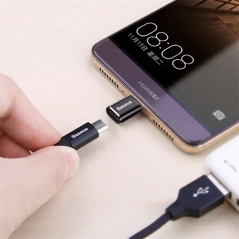 Baseus Micro usb type C OTG адаптер Mini usb c штекер Micro usb Женский otg адаптер Micro USB на USB C для передачи данных