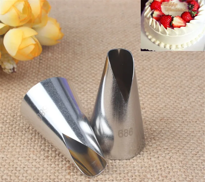 

#686 Stainless Steel Large Cake Cream Decoration Tips Pastry Tools Metal Icing Piping Nozzles Stainless Steel