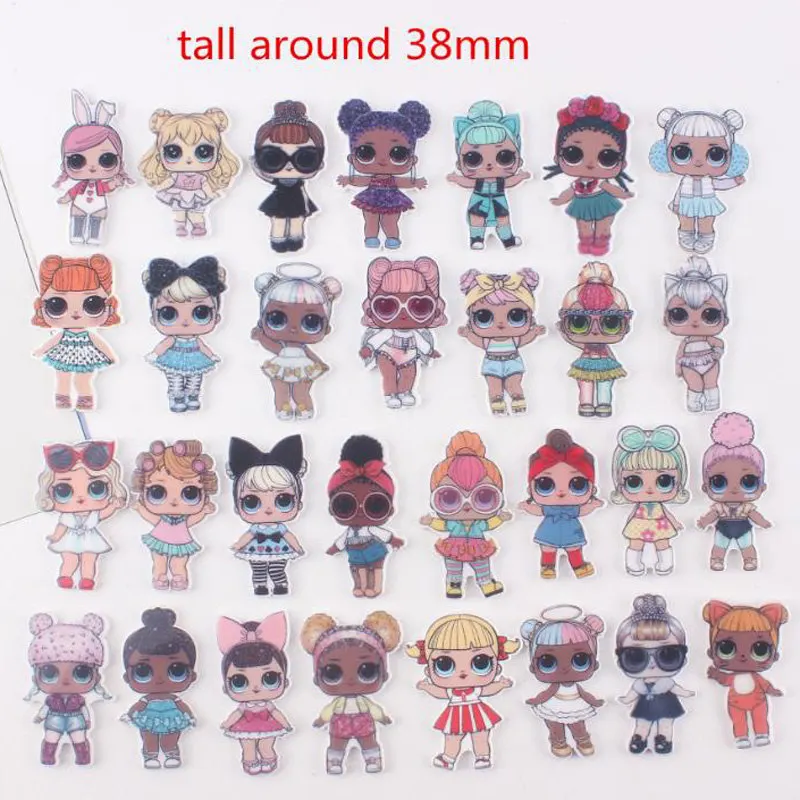 

20pcs/Lot Cute Big Eye Girl Planar Resin Beauty LOL Cabochons Cartoon Flat Back DIY Hairbow Home Phone Case Decor Accessory