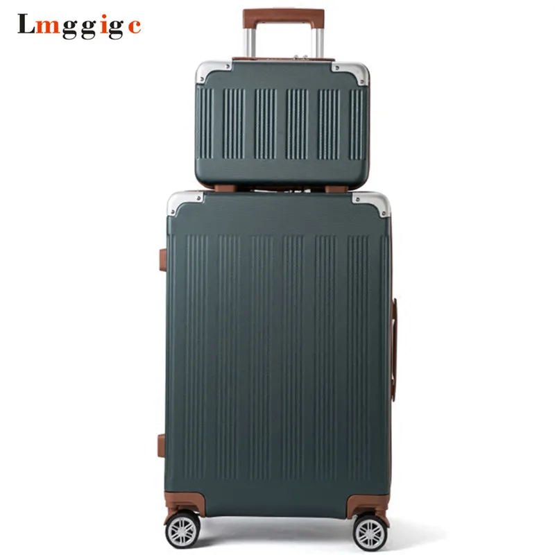 New Rolling Suitcase bag set,Travel Luggage with Handbag ,Women Trolley
