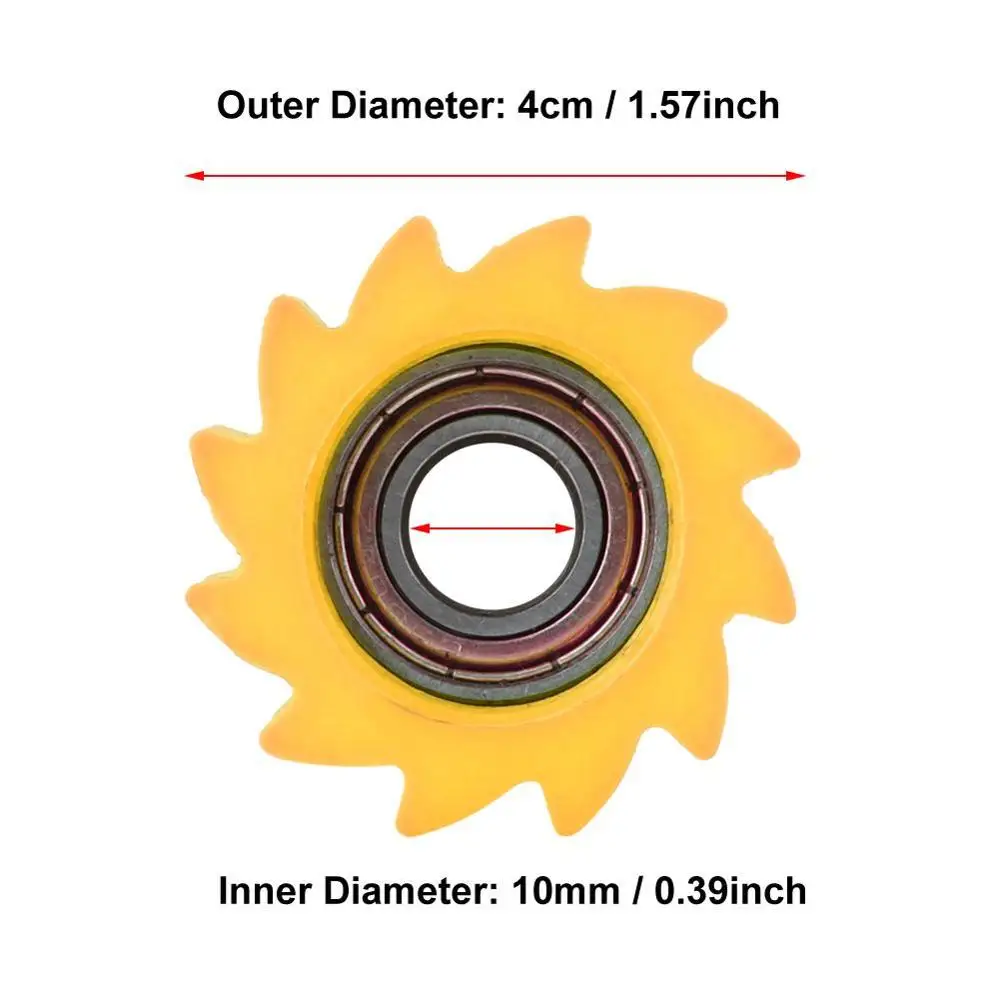 1 шт. 8 мм/10 мм цепь мотоцикла ролик натяжителя шкив руководство для Kawasaki KX250F KX450F велосипед Новое поступление высокое качество - Цвет: 10mm Yellow
