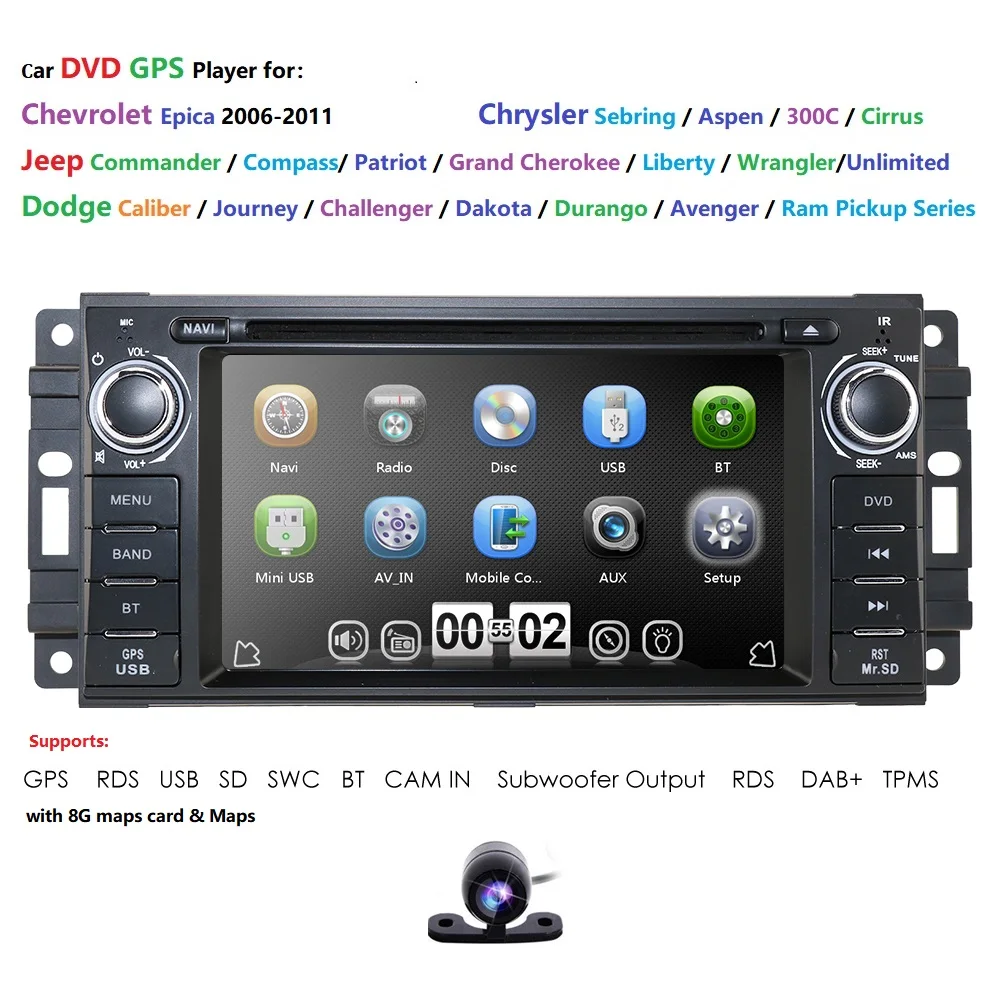 For Dodge Ram Challenger Jeep Wrangler Jk Head Unit Single Din  Touch  Screen In Dash Radio Receiver Navigation Bluetooth Dab+ - Car Multimedia  Player - AliExpress