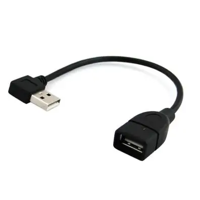 90 градусов левый и правый угловой USB 2,0 A штекер USB Женский удлинитель 10 см 20 см 40 см