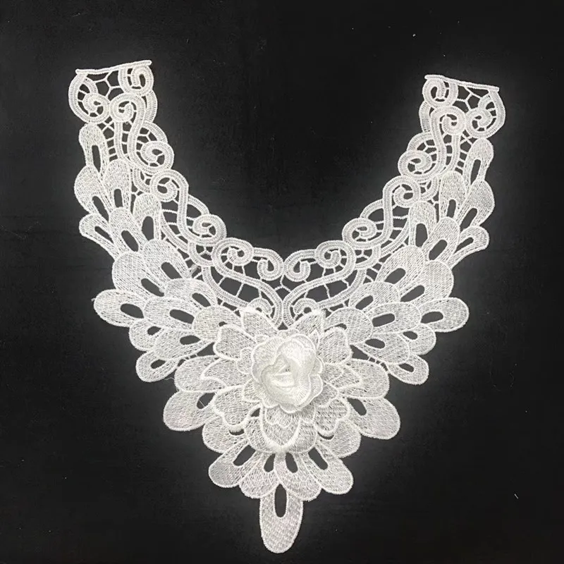 Common size polyester embroidery guipure collar applique,embroidery
