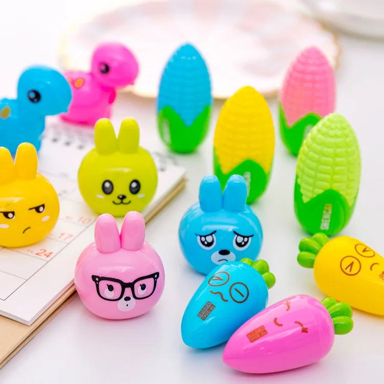 

32 pcs/lot Rabbit Carrot pencil sharpener Cute Dinosaur Corn mini hand mechanical Cutter Knife stationery gift school supplies