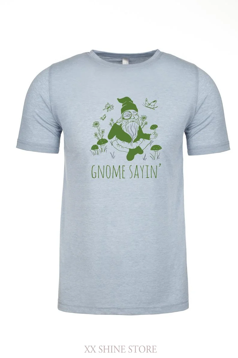 Мужская футболка Gnome Sayin с графическим рисунком рубашки высказами Потертая