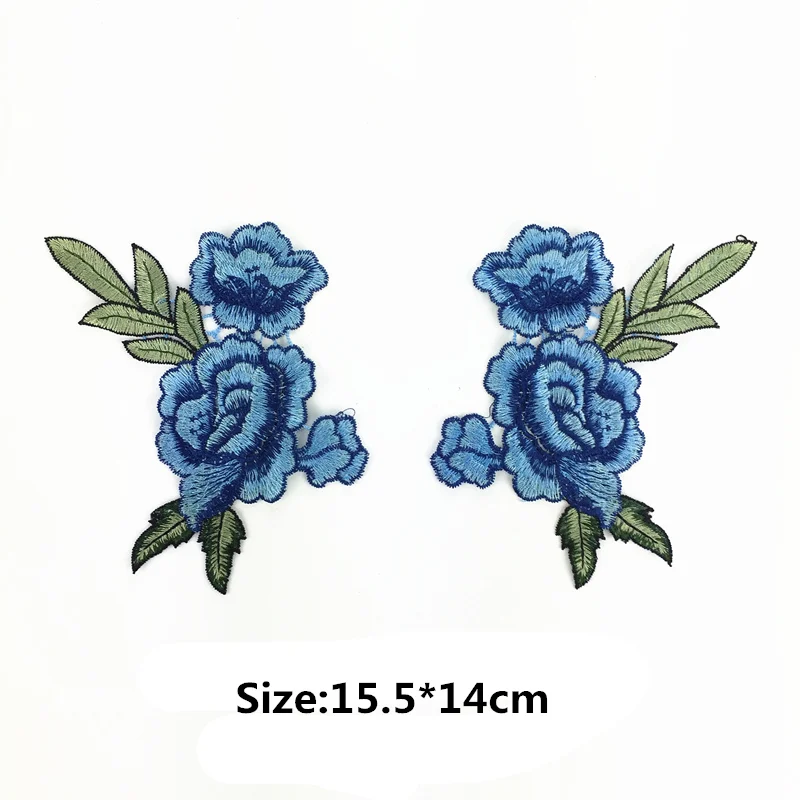 Ethnic-Embroidery-Patches-Blue-Rose-Sew-on-Applique-Flower-Neckline-Collar-For-Clothes-Decorations (1)