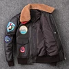 MAPLESTEED Air Force G1 Flight Jacket Thickening Quilted Jacket Top Layer Calfskin Leather Jacket Men Coat Winter Jackets M212 ► Photo 3/4