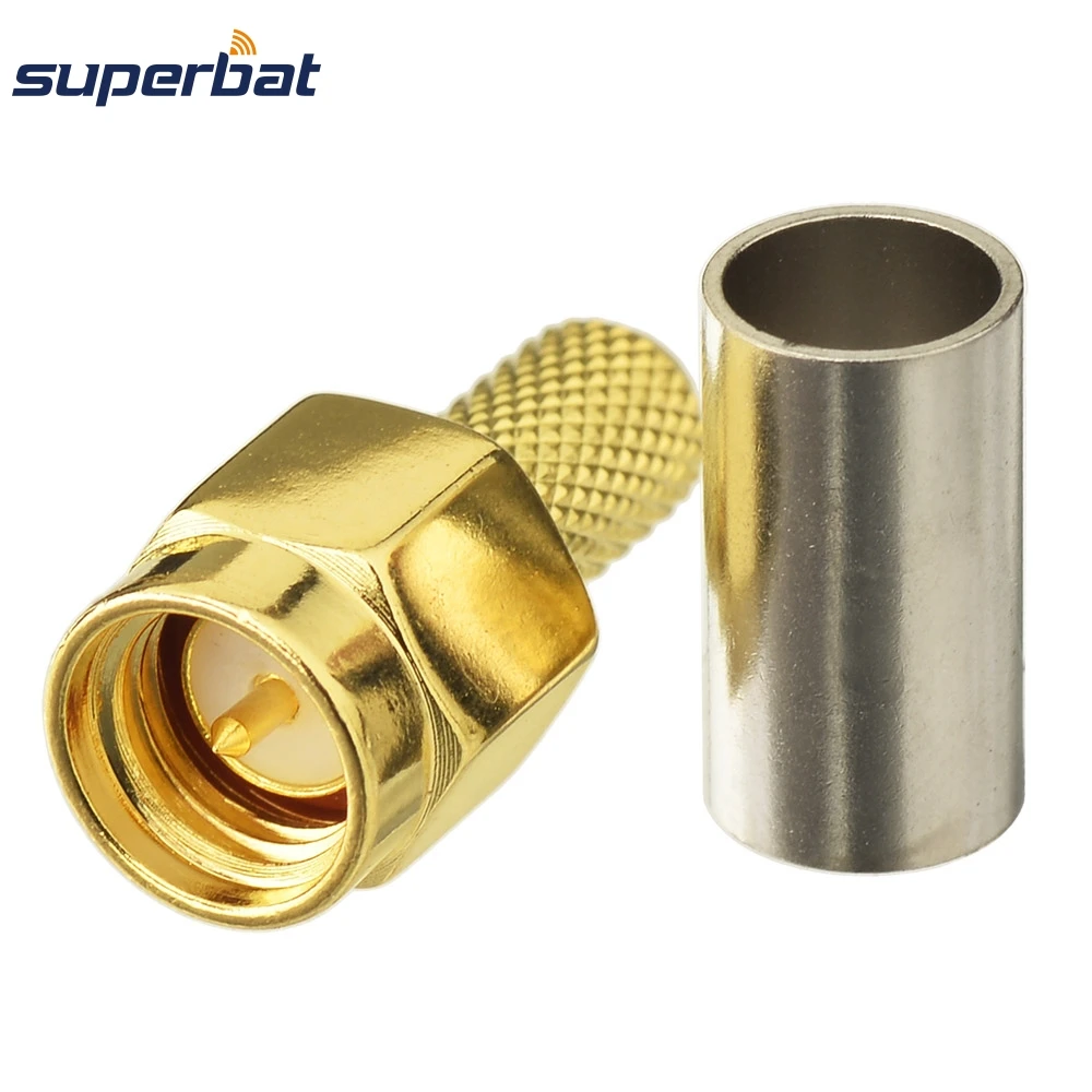 Superbat 10 шт. RF SMA разъем обжимной штекер для кабеля RG58 RG400 RG142 LMR195 Бесплатная доставка