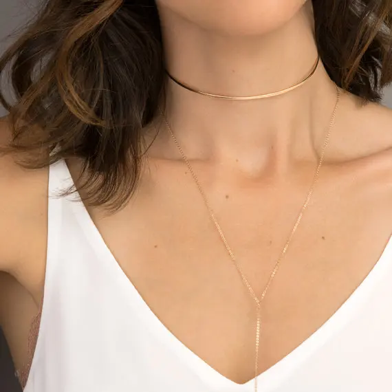 

PINJEAS Thin Choker Necklace stone Delicate and Dainty Layering Collar Simple Necklace girlfriend gift birthday wedding