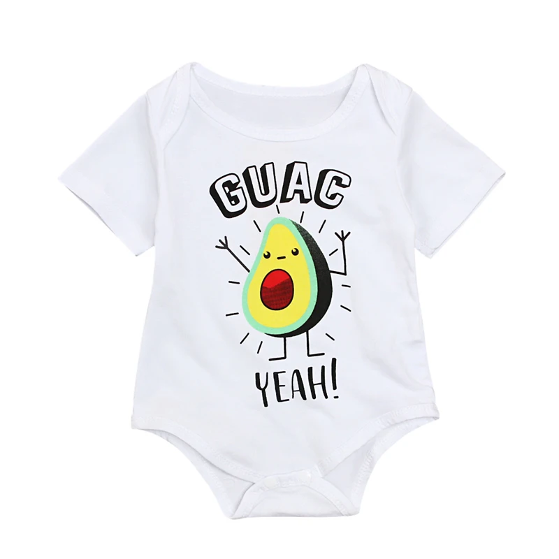 

Fashion Baby Bodysuit Short Sleeve Toddler Baby Boy Girls Bodysuit Clothes Avocado Printed Clothing Infant Cotton Jumpsuit