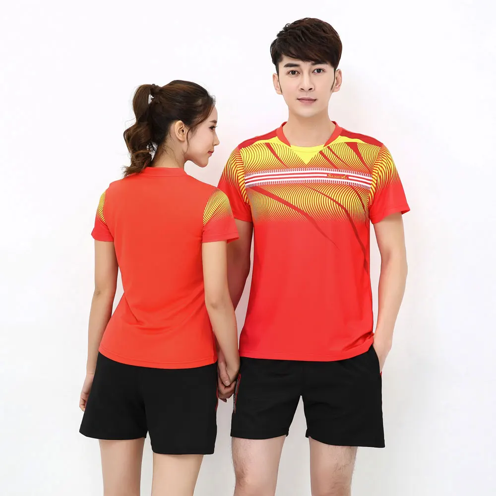Adsmoney camisa de tenis para mujer/Hombre Ropa de bádminton ropa deportiva transpirable Camisa + falda de tenis pantalones cortos traje