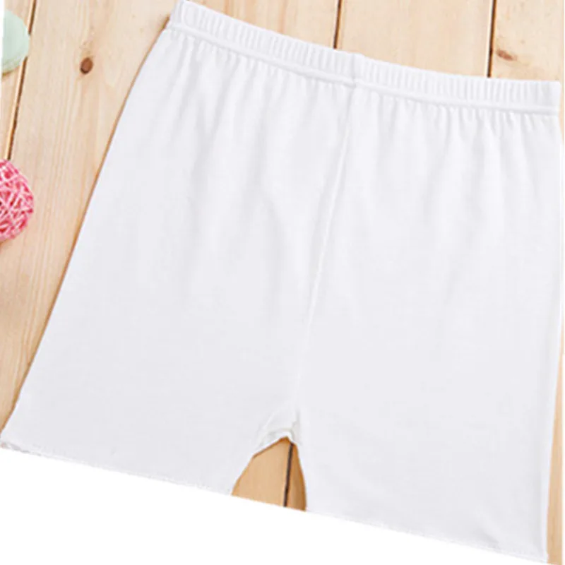 Летние защитные штаны для девочек, детские короткие штаны наивысшего качества для маленьких девочек, От 2 до 11 лет, эластичные шорты для девочек - Цвет: white